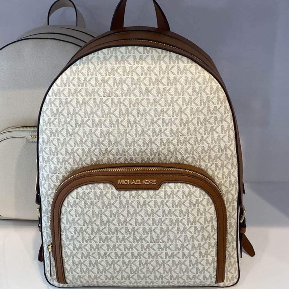 Michael Kors Backpack Jaycee Large Zip Pocket Backpack Vanilla Acorn available